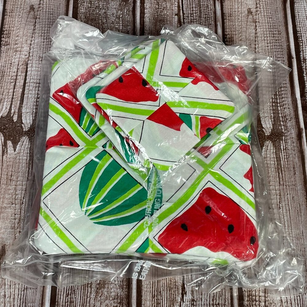 Lot of 6 HANDMADE 2 Hot Pads Potholder 4 Coasters Watermelon Summer NEW Sealed